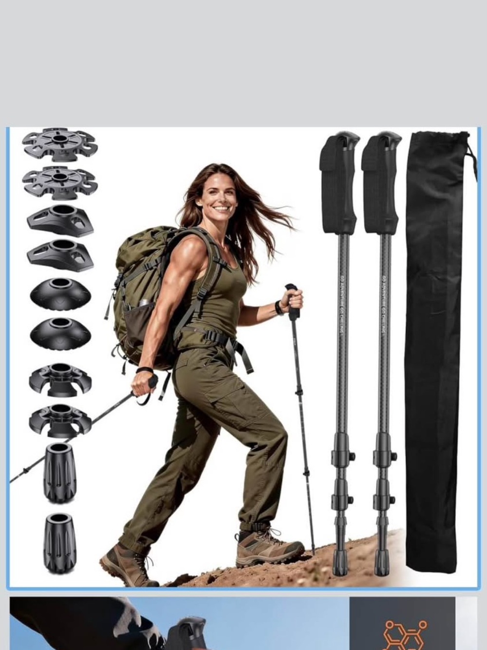 Brand new 3K carbon fiber trekking poles hiking poles